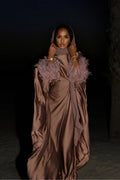 Caftan à Plumes - Marron — Modeen