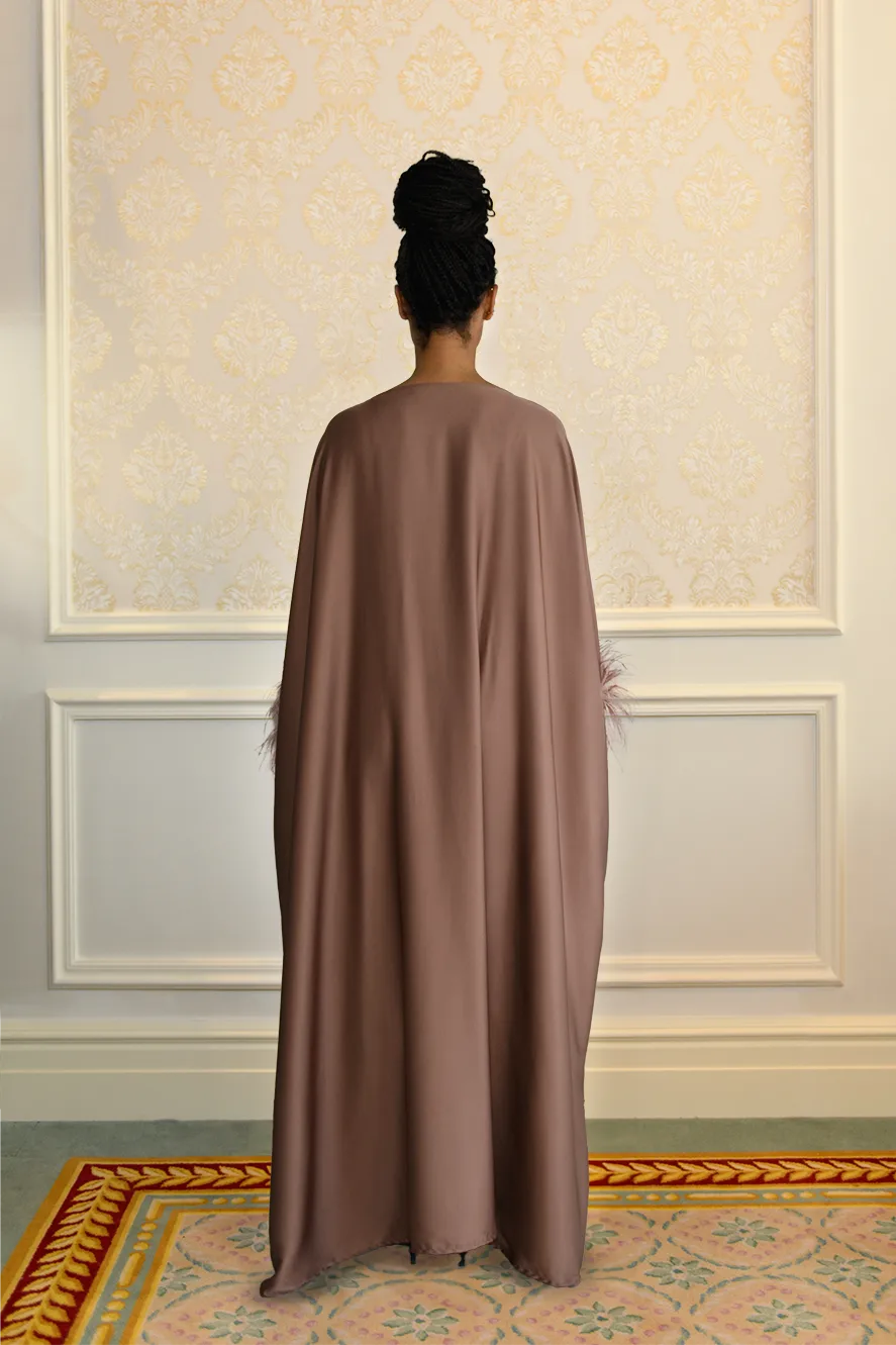 Caftan à Plumes - Marron — Modeen