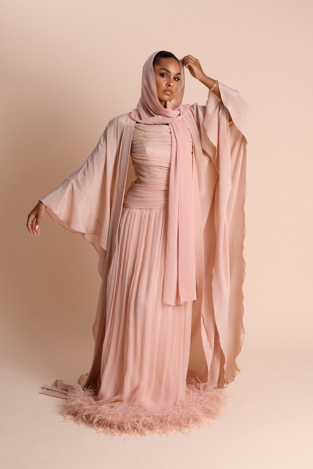 Abaya Cascade - Rose Poudré (Précommande) — Modeen
