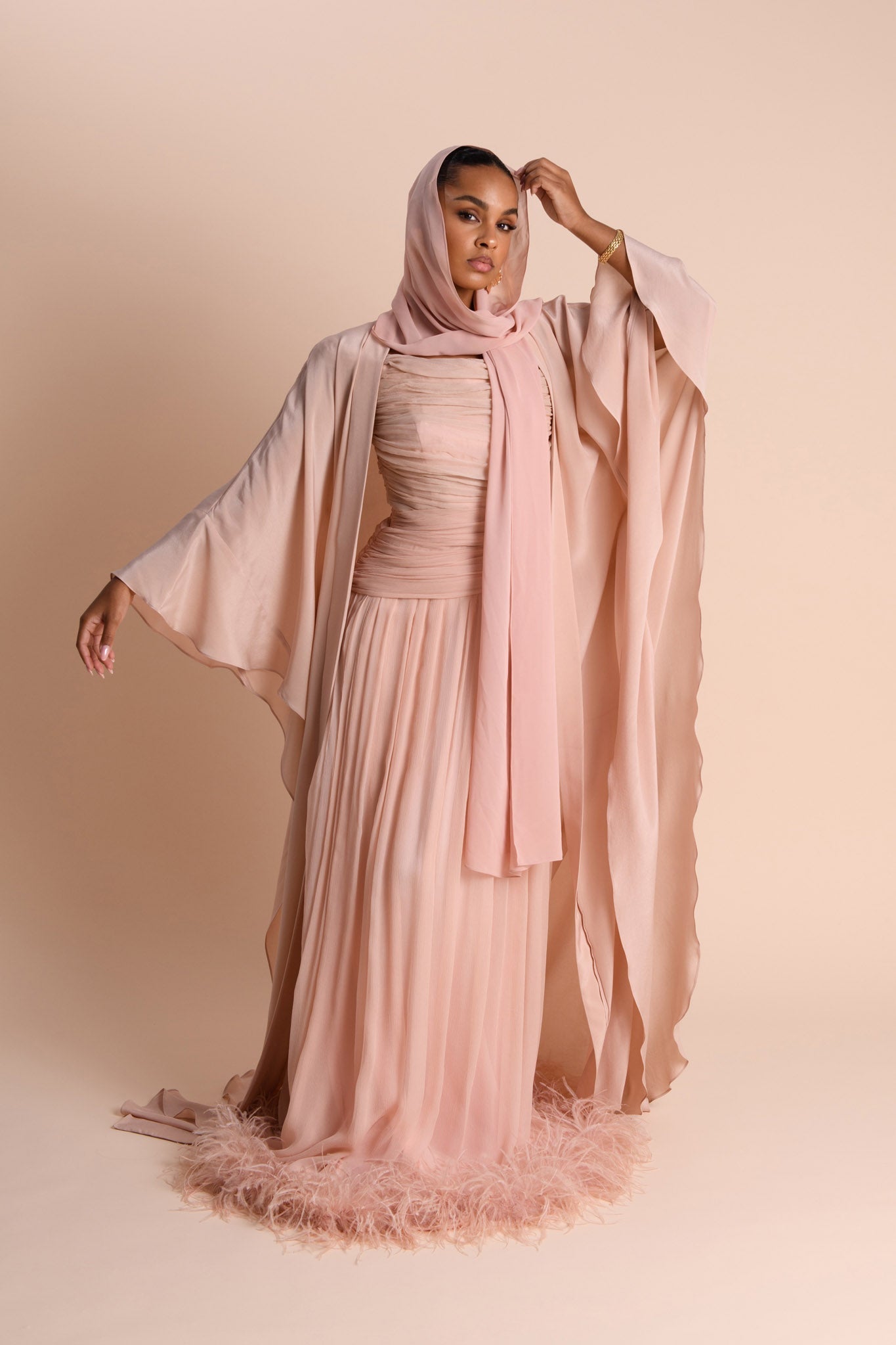 Abaya Cascade - Rose Poudré (Précommande) — Modeen
