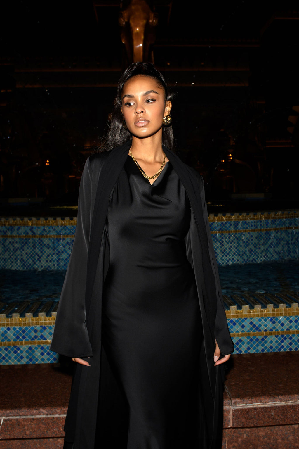 Robe Longue Studio Ruya à Col Bénitier - Noir — Modeen