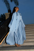 Abaya à Manches Fendues - Bleu — Modeen