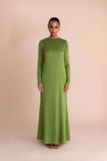 Robe Longue Elaila à Laçage au Dos - Vert — Modeen