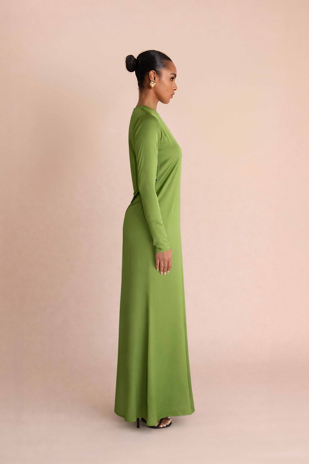 Robe Longue Elaila à Laçage au Dos - Vert — Modeen