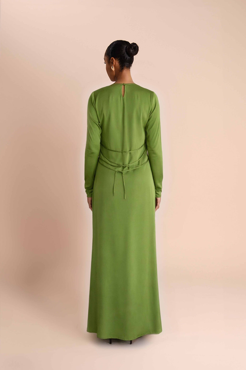 Robe Longue Elaila à Laçage au Dos - Vert — Modeen