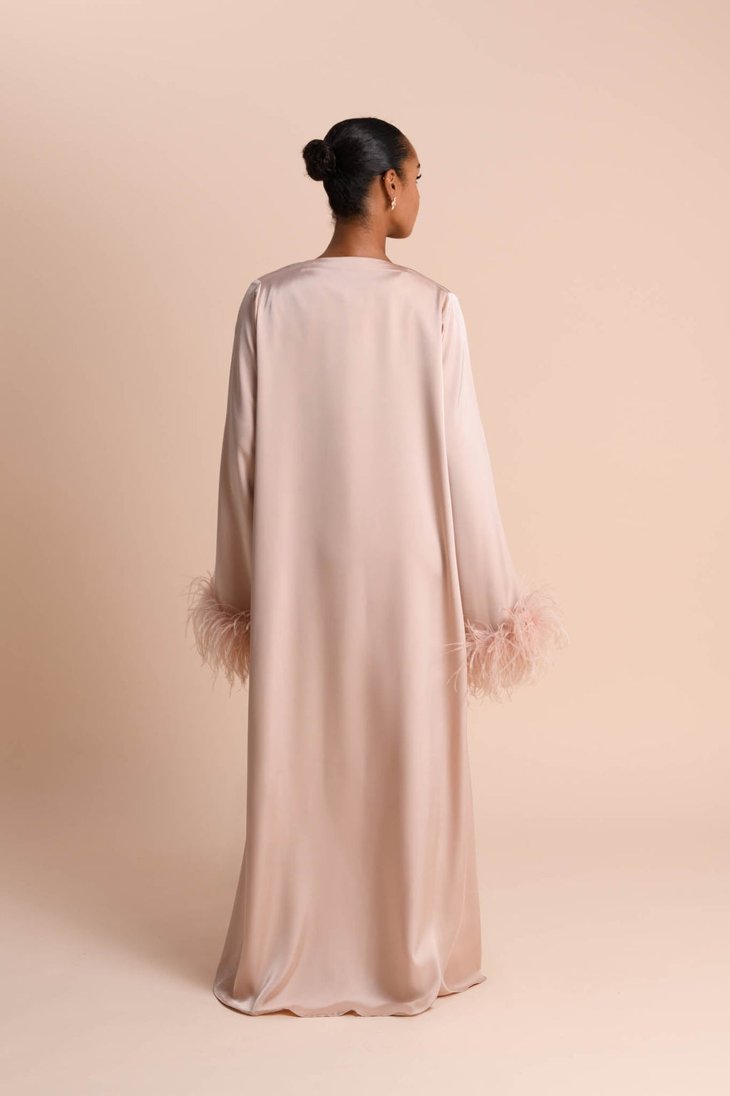 Abaya à Manches en Plumes - Vieux Rose — Modeen
