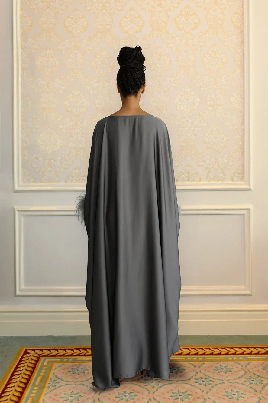 Caftan à Plumes - Gris Anthracite — Modeen