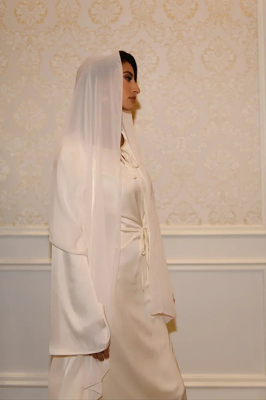 Robe Longue Énora à Détail Noué - Crème — Modeen