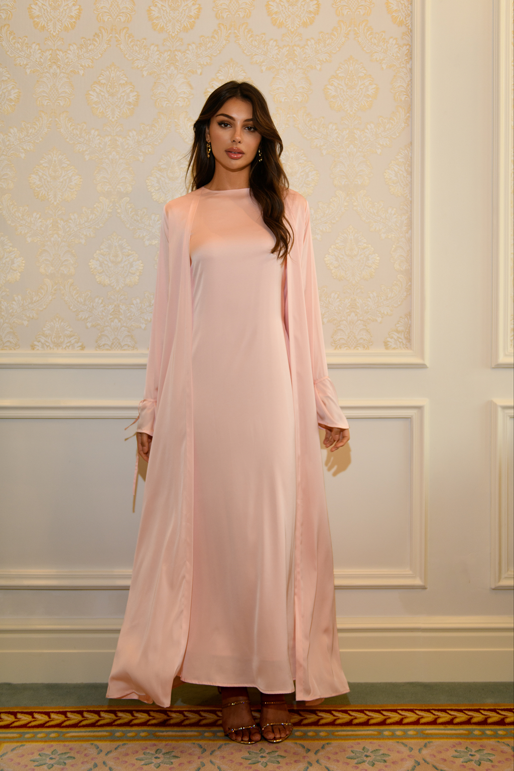 Abaya à Détail Noué - Rose Tendre — Modeen