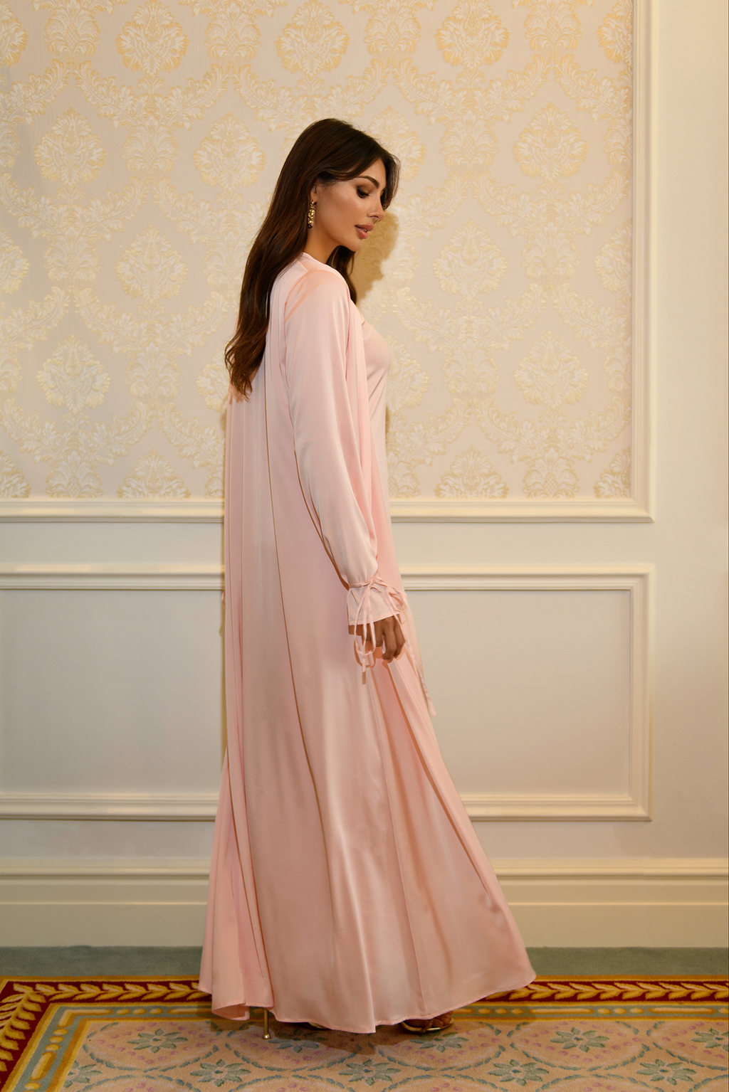 Abaya à Détail Noué - Rose Tendre — Modeen