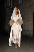Abaya à Manches en Plumes - Champagne — Modeen