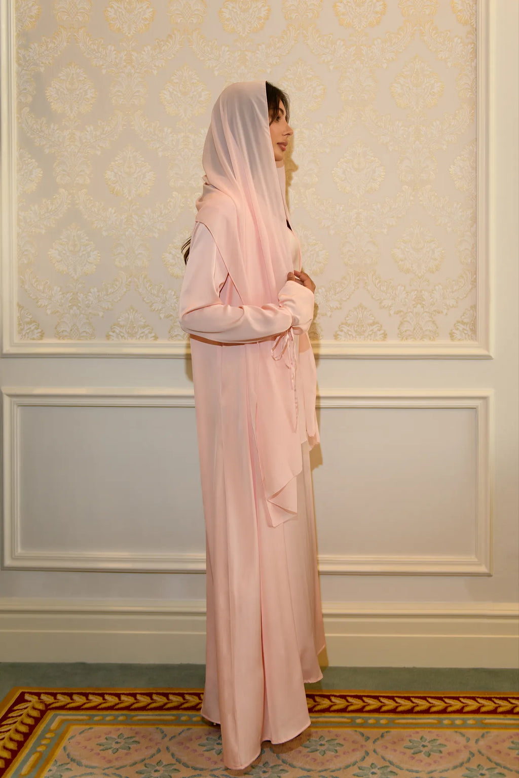 Abaya à Détail Noué - Rose Tendre — Modeen