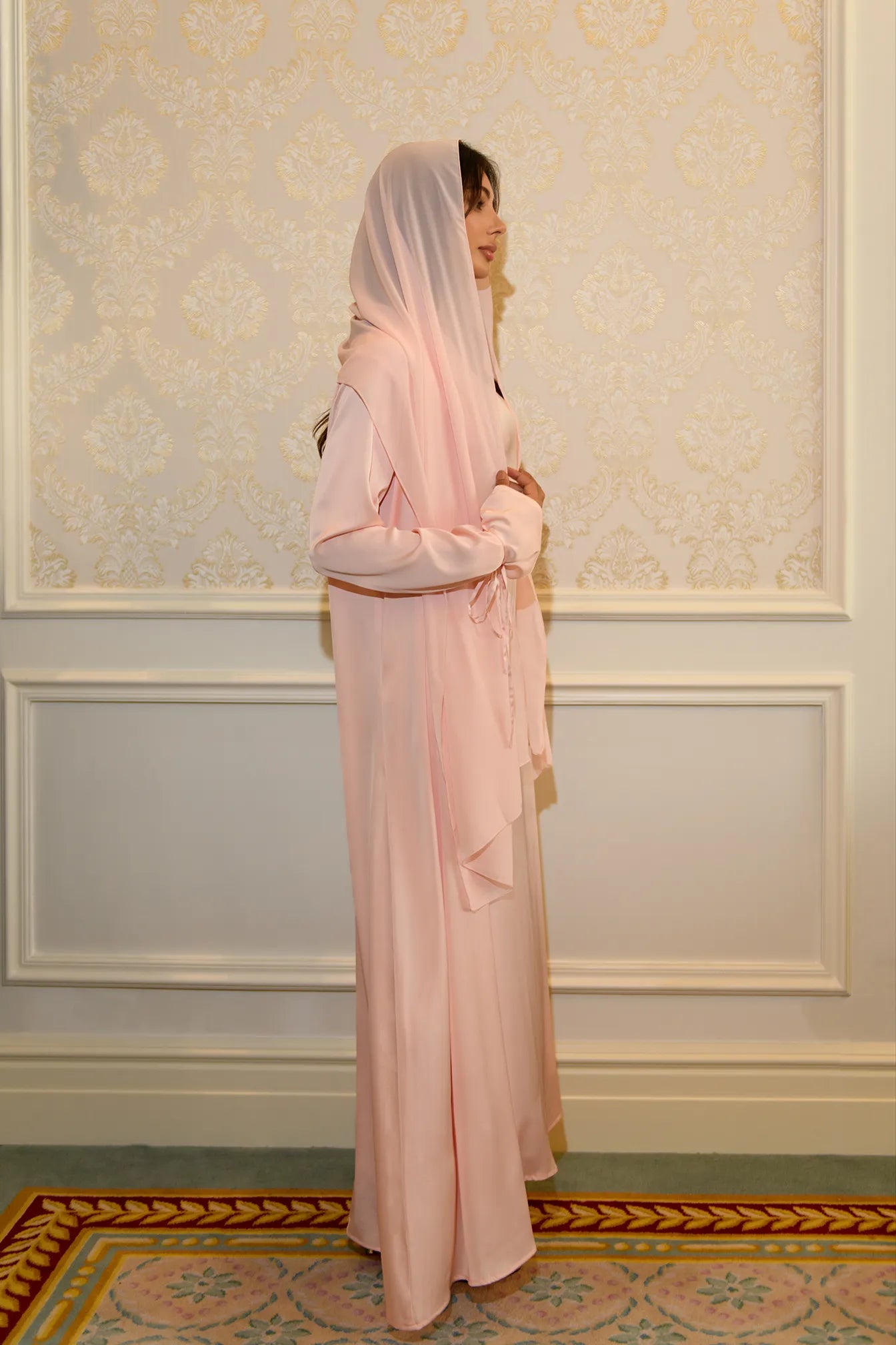 Abaya à Détail Noué - Rose Tendre — Modeen