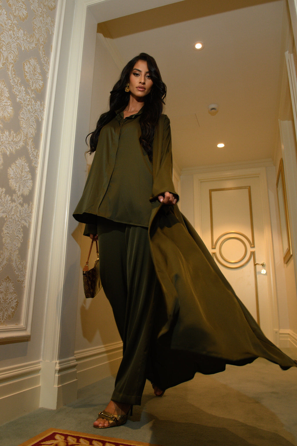 Ensemble Chemise & Pantalon Décontracté - Vert Olive — Modeen