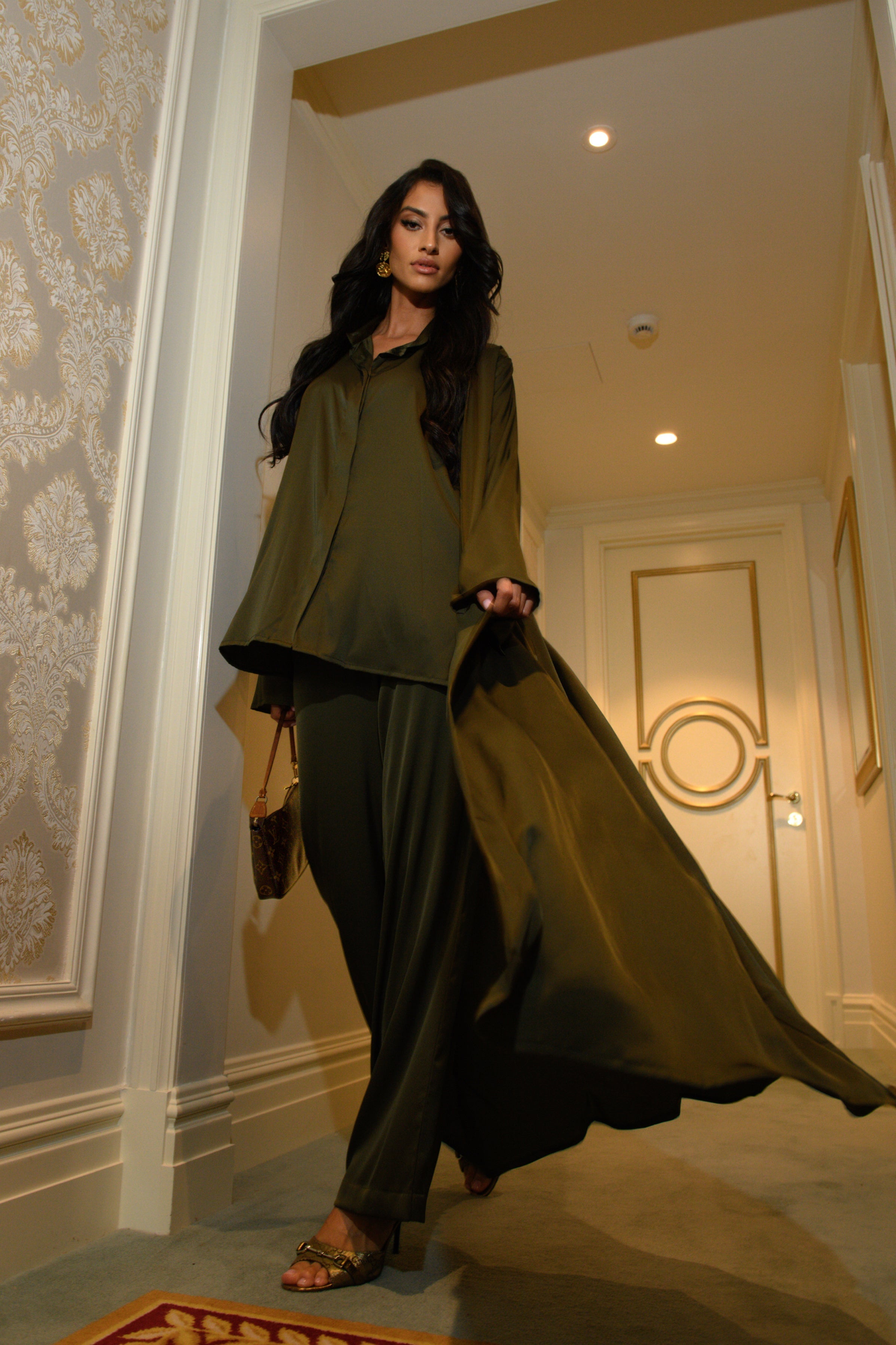 Ensemble Chemise & Pantalon Décontracté - Vert Olive — Modeen