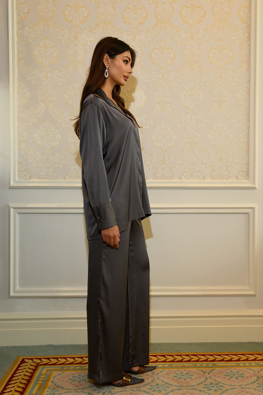 Ensemble Chemise & Pantalon Décontracté - Gris Anthracite — Modeen