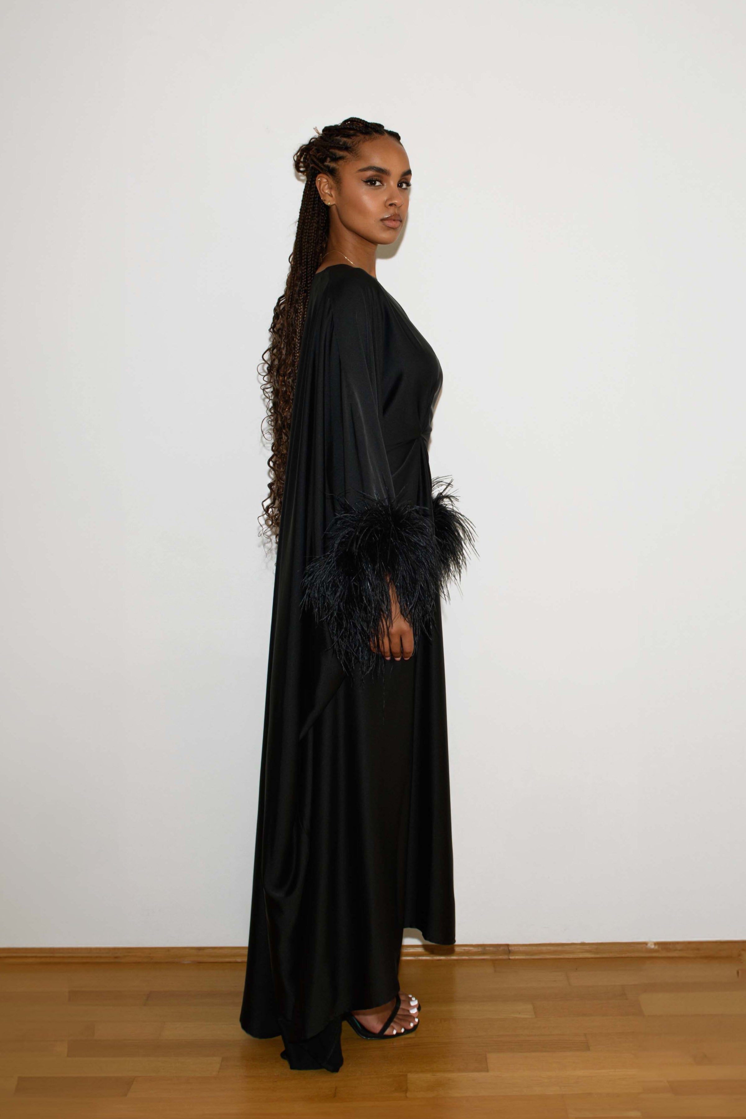 Caftan à Plumes - Noir — Modeen
