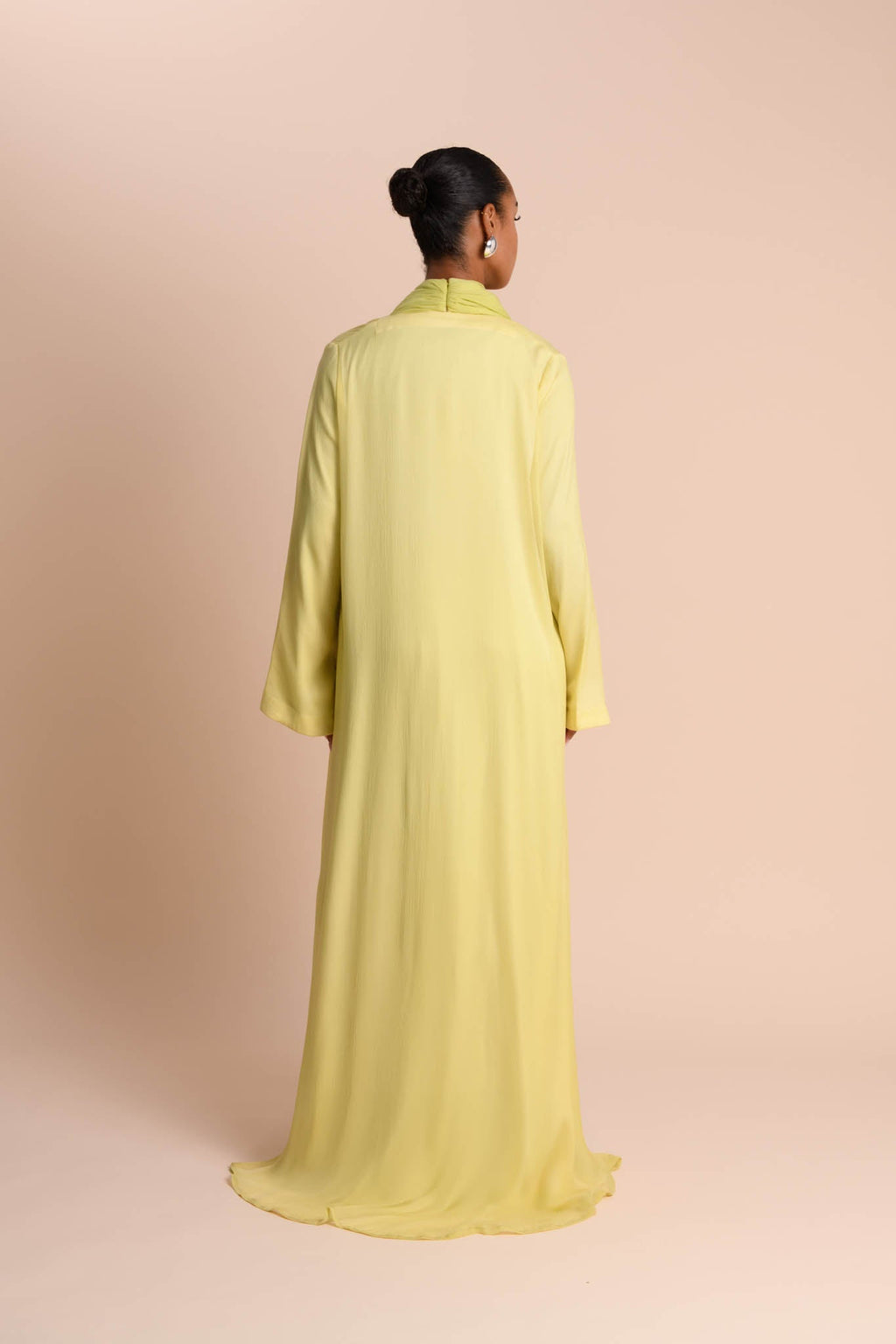 Abaya à Manches Fendues - Citron Vert — Modeen