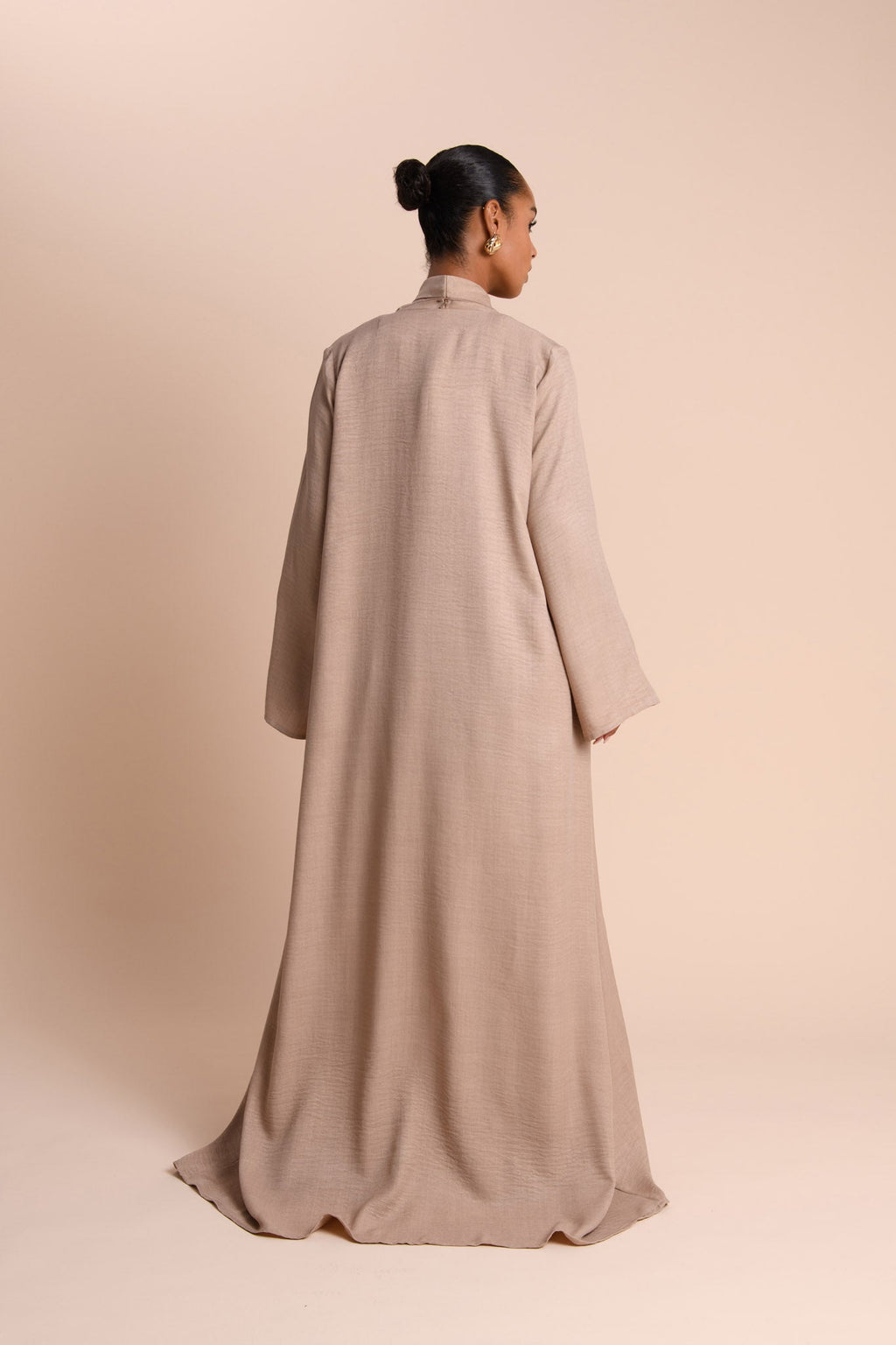 Abaya à Manches Fendues - Sable — Modeen