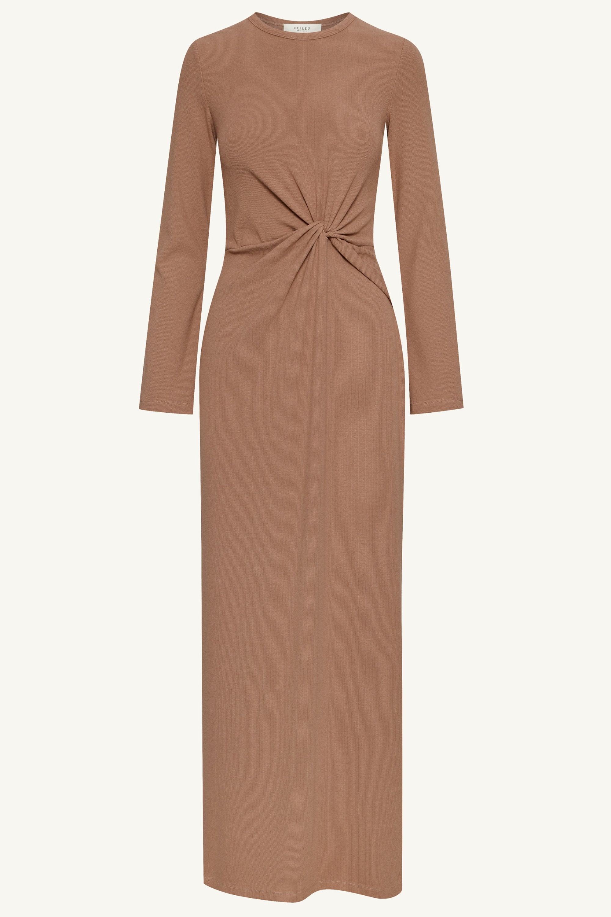 Aissia Robe Longue Côtelée à Twist Devant - Brownie Robes Modeen