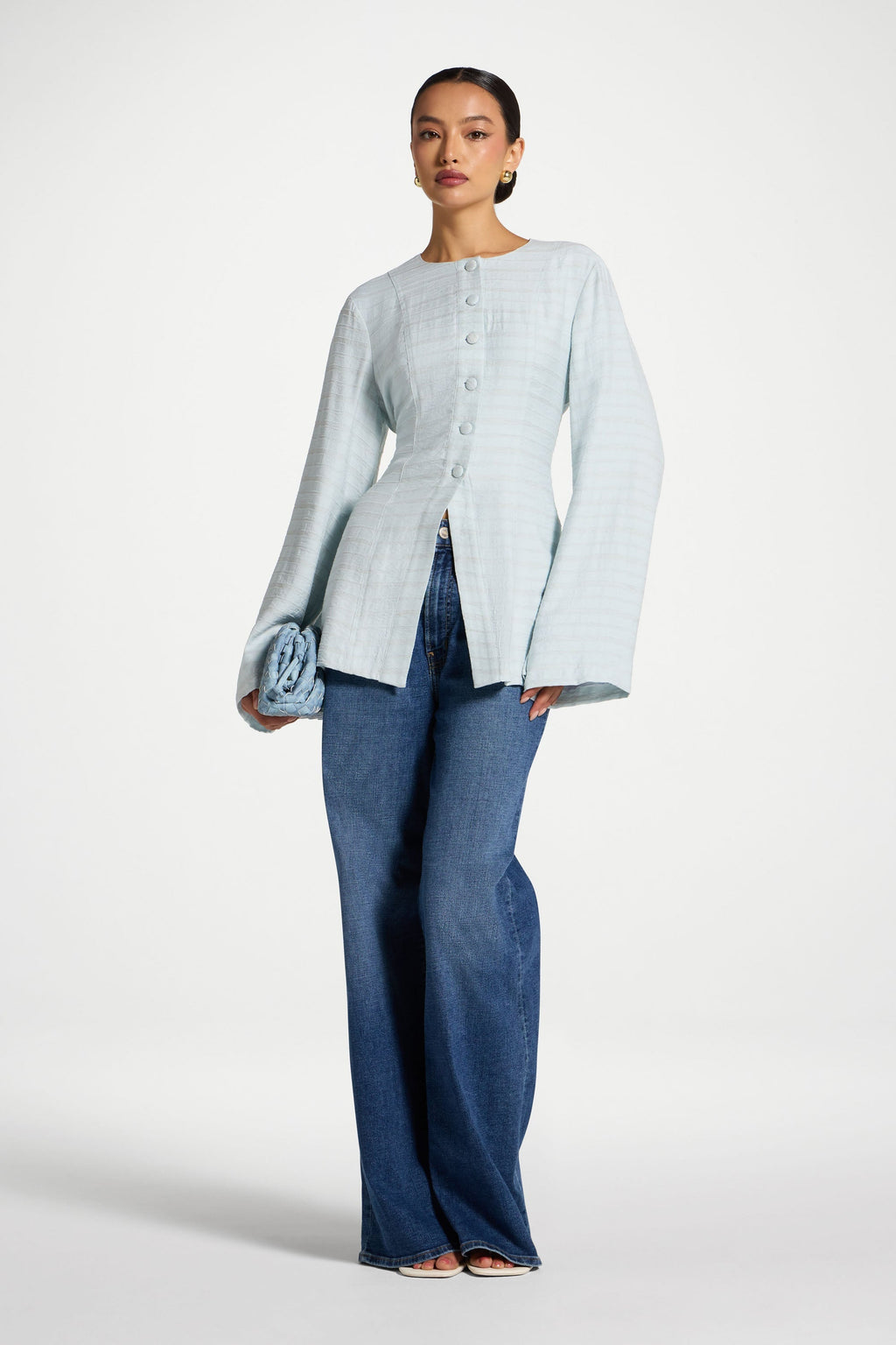 Alice Haut à Lacets au Dos - Bleu Bébé Abayas Modeen