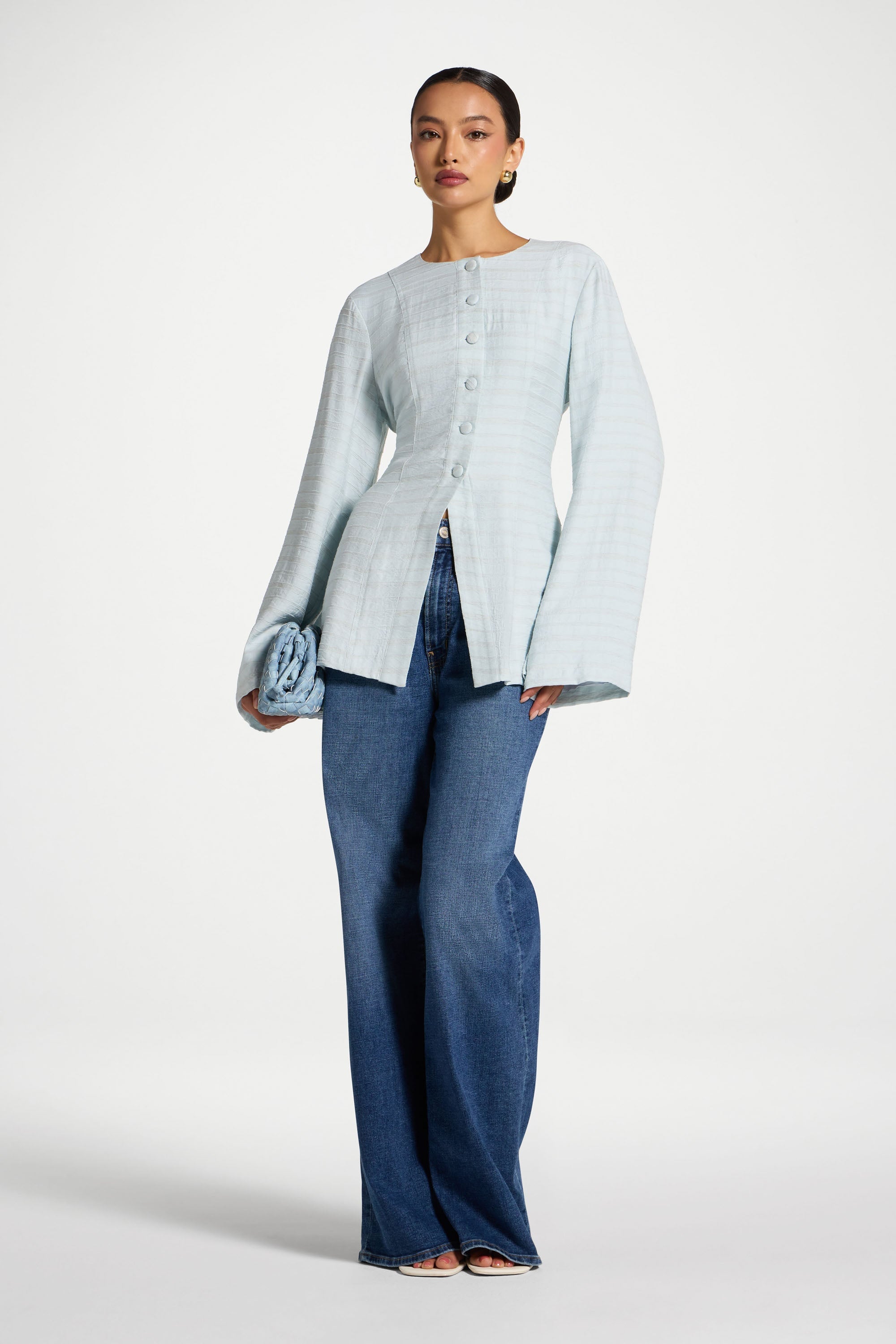 Alice Haut à Lacets au Dos - Bleu Bébé Abayas Modeen