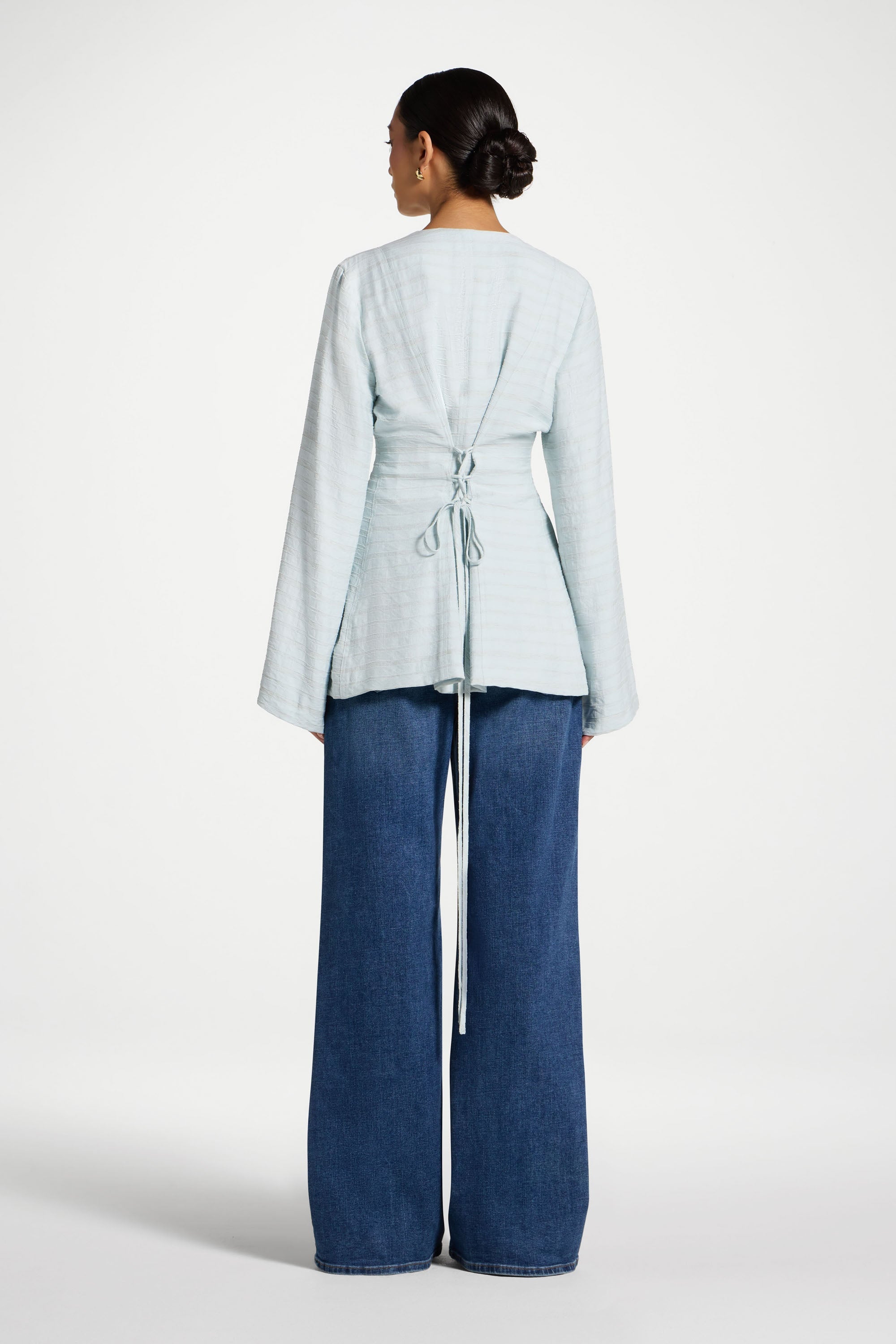 Alice Haut à Lacets au Dos - Bleu Bébé Abayas Modeen