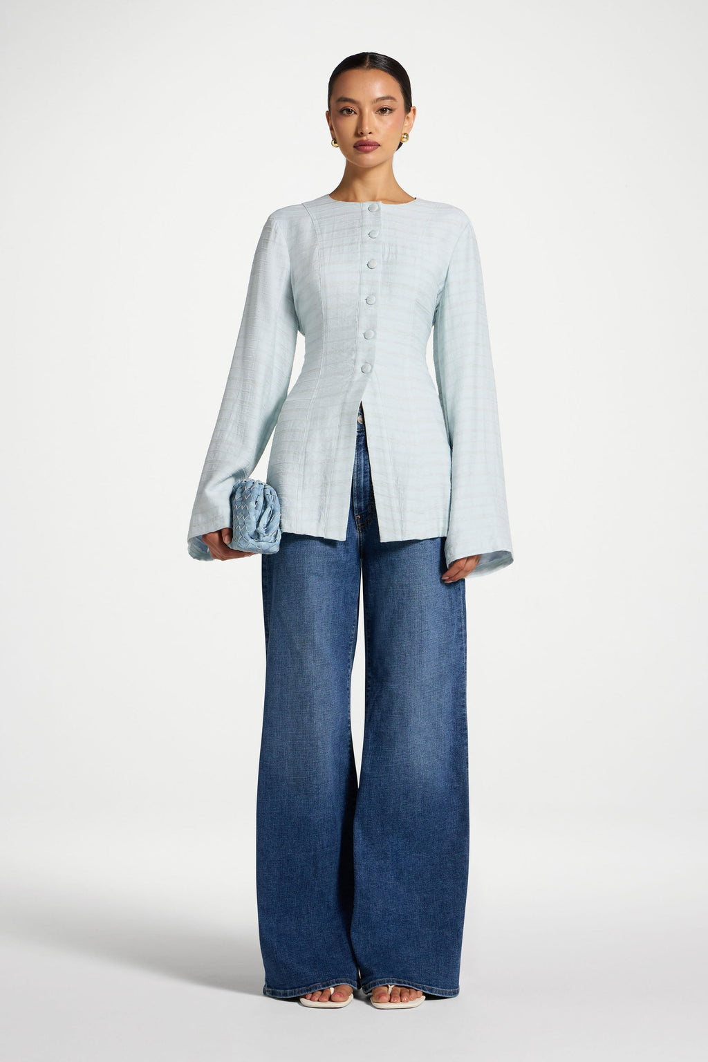Alice Haut à Lacets au Dos - Bleu Bébé Abayas Modeen