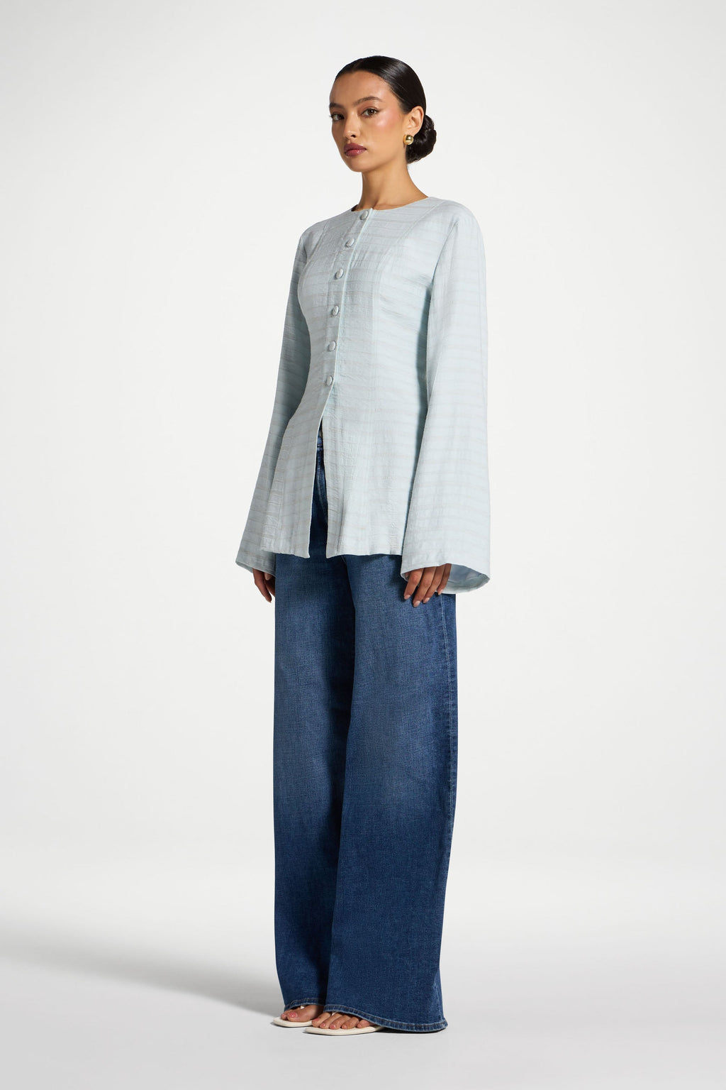 Alice Haut à Lacets au Dos - Bleu Bébé Abayas Modeen