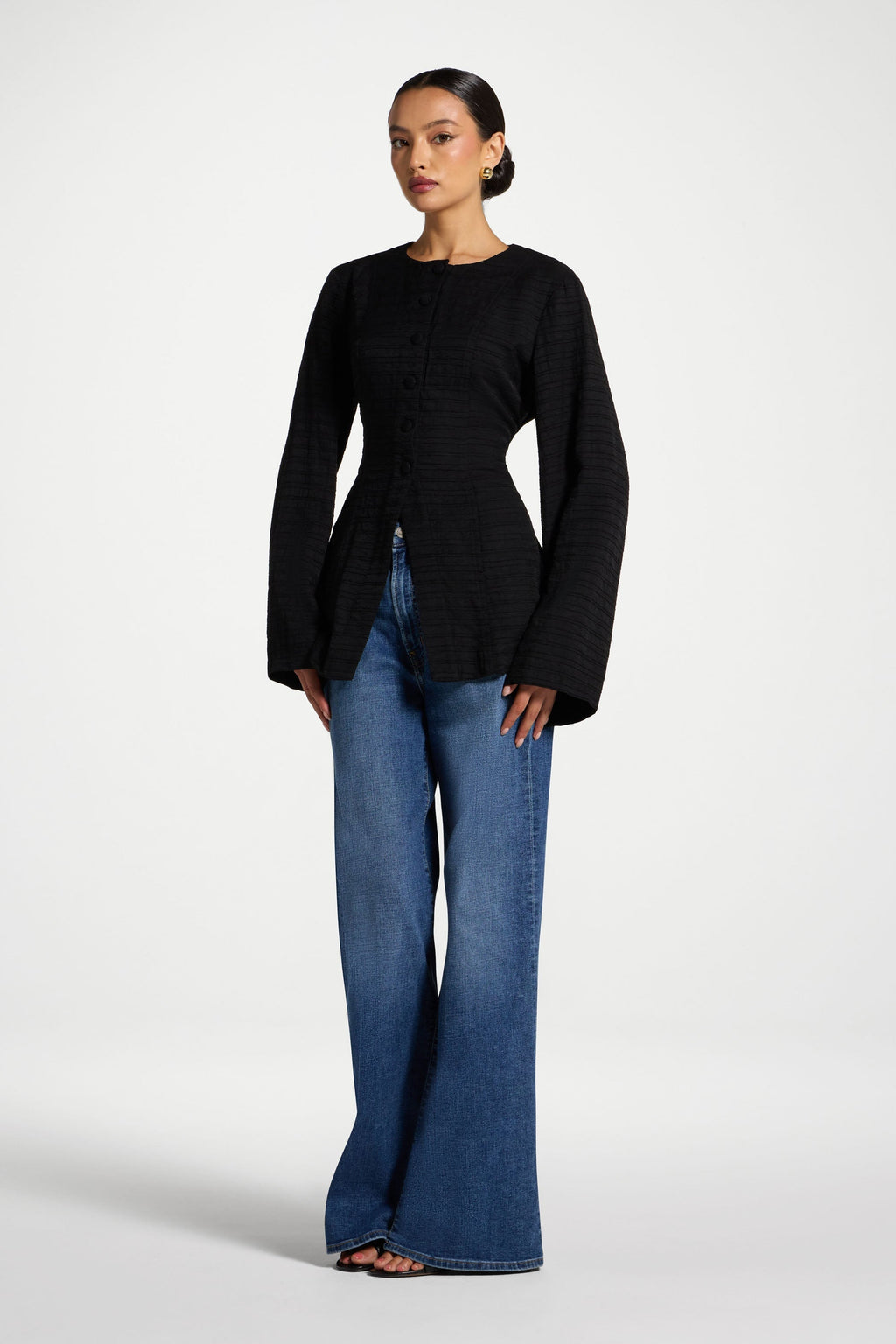Alice Haut à Lacets au Dos - Noir Abayas Modeen