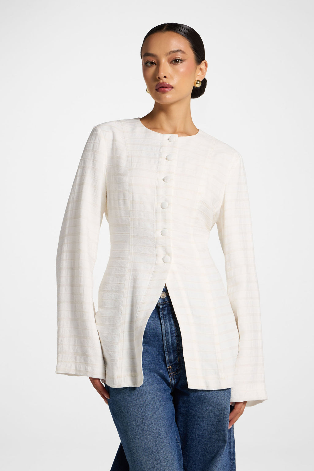 Alice Haut à Lacets au Dos - Naturel Abayas Modeen