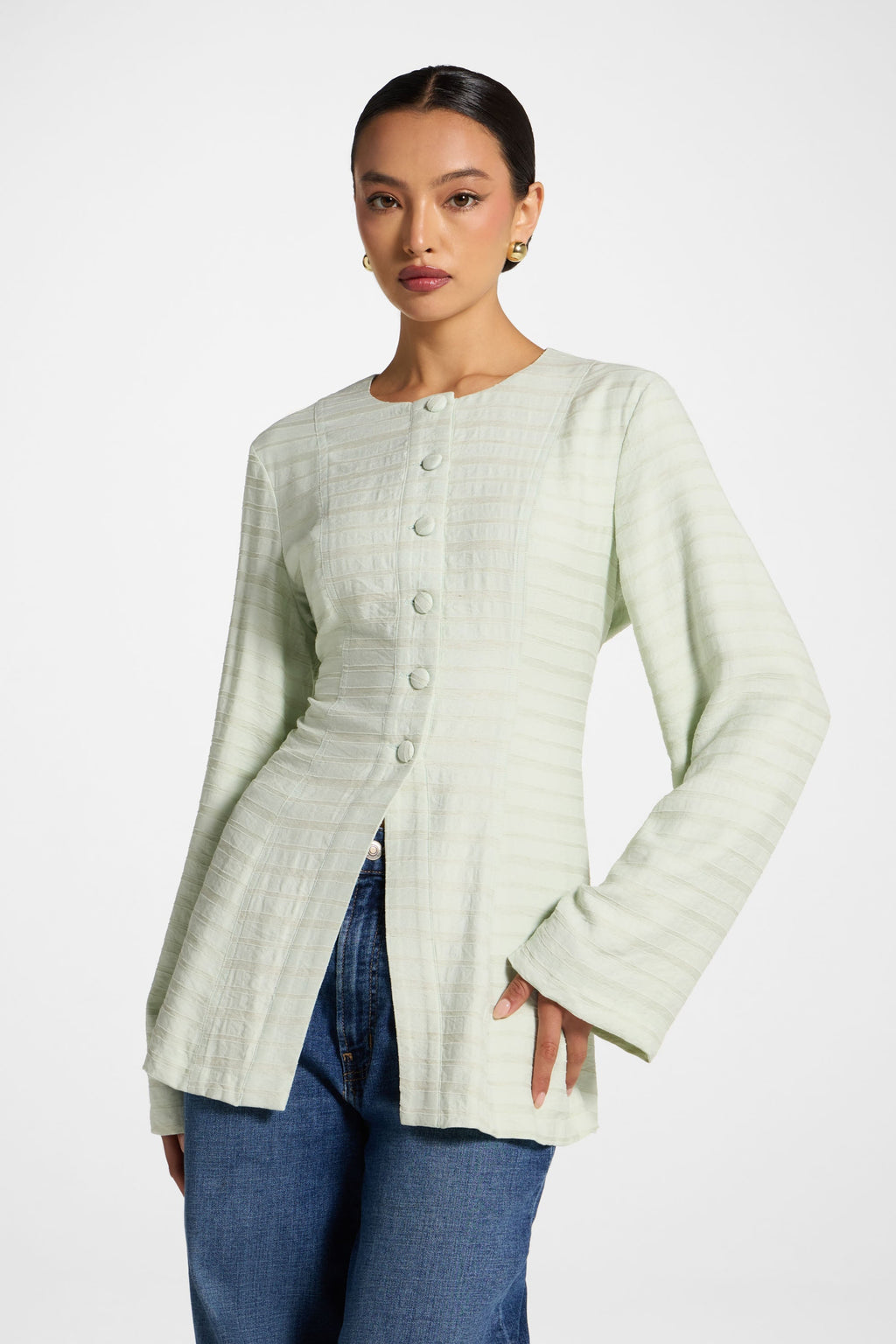 Alice Haut à Lacets au Dos - Pistache Abayas Modeen