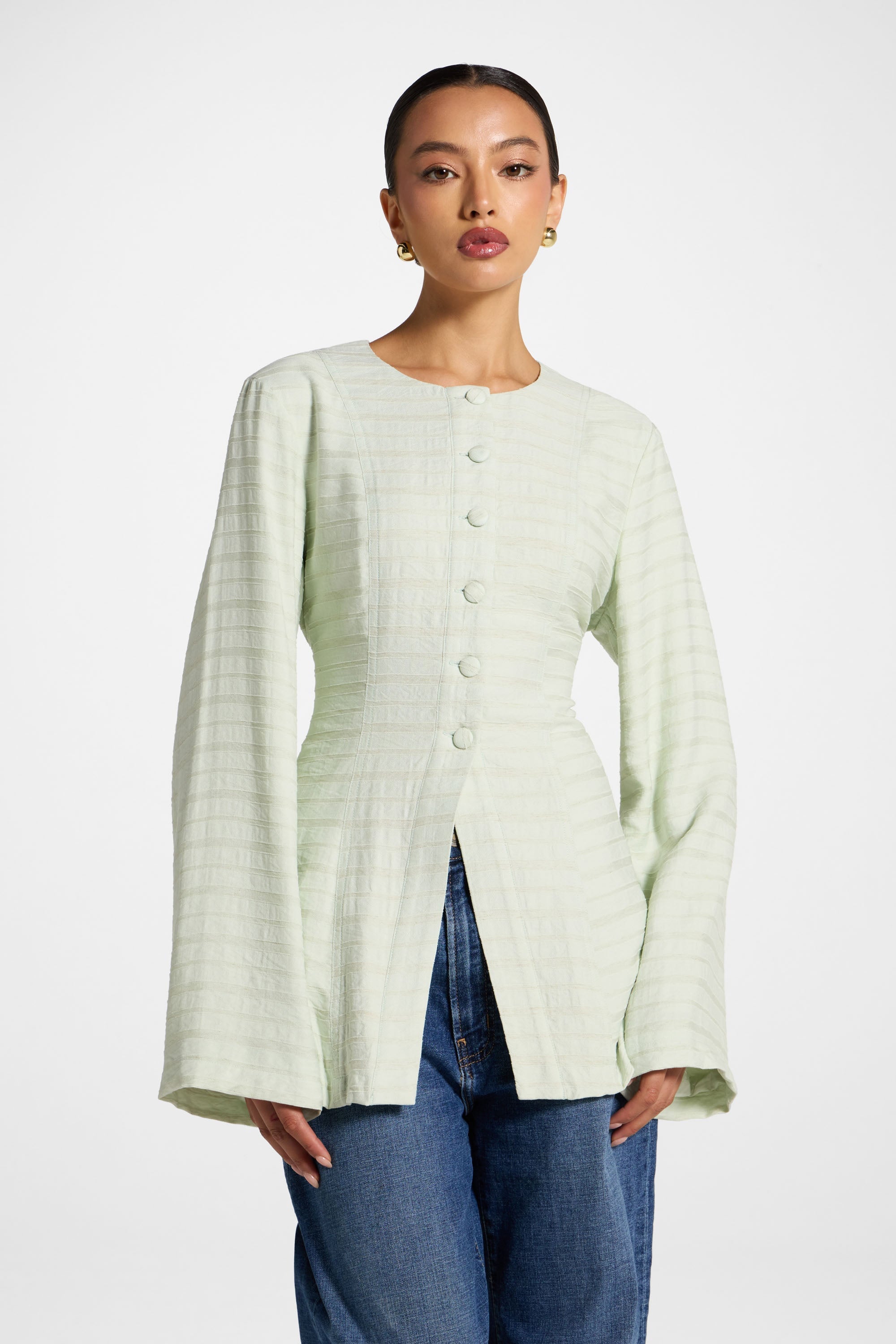 Alice Haut à Lacets au Dos - Pistache Abayas Modeen