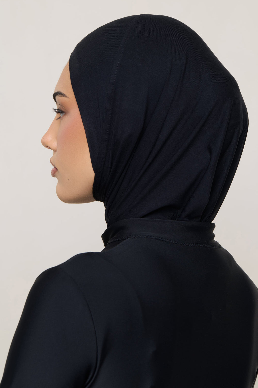 Amira Hijab Instantané en Jersey de Bambou - Noir Hijabs Modeen