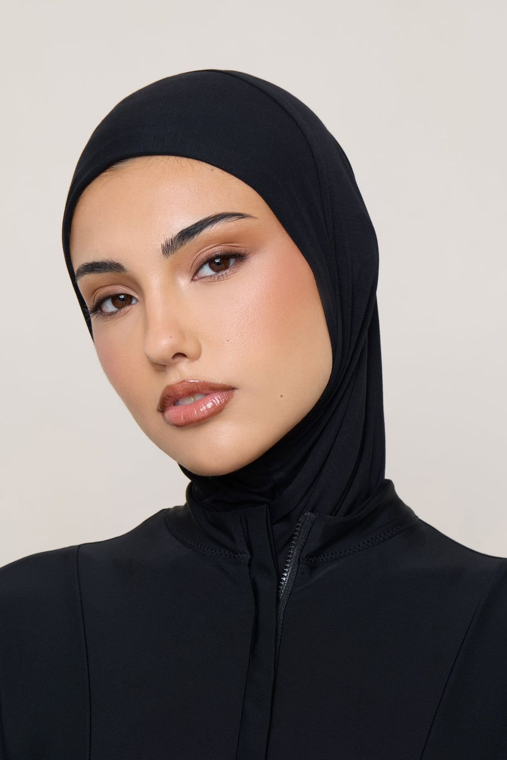 Amira Hijab Instantané en Jersey de Bambou - Noir Hijabs Modeen