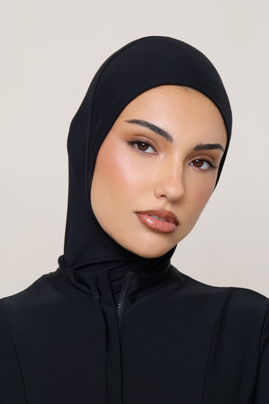 Amira Hijab Instantané en Jersey de Bambou - Noir Hijabs Modeen