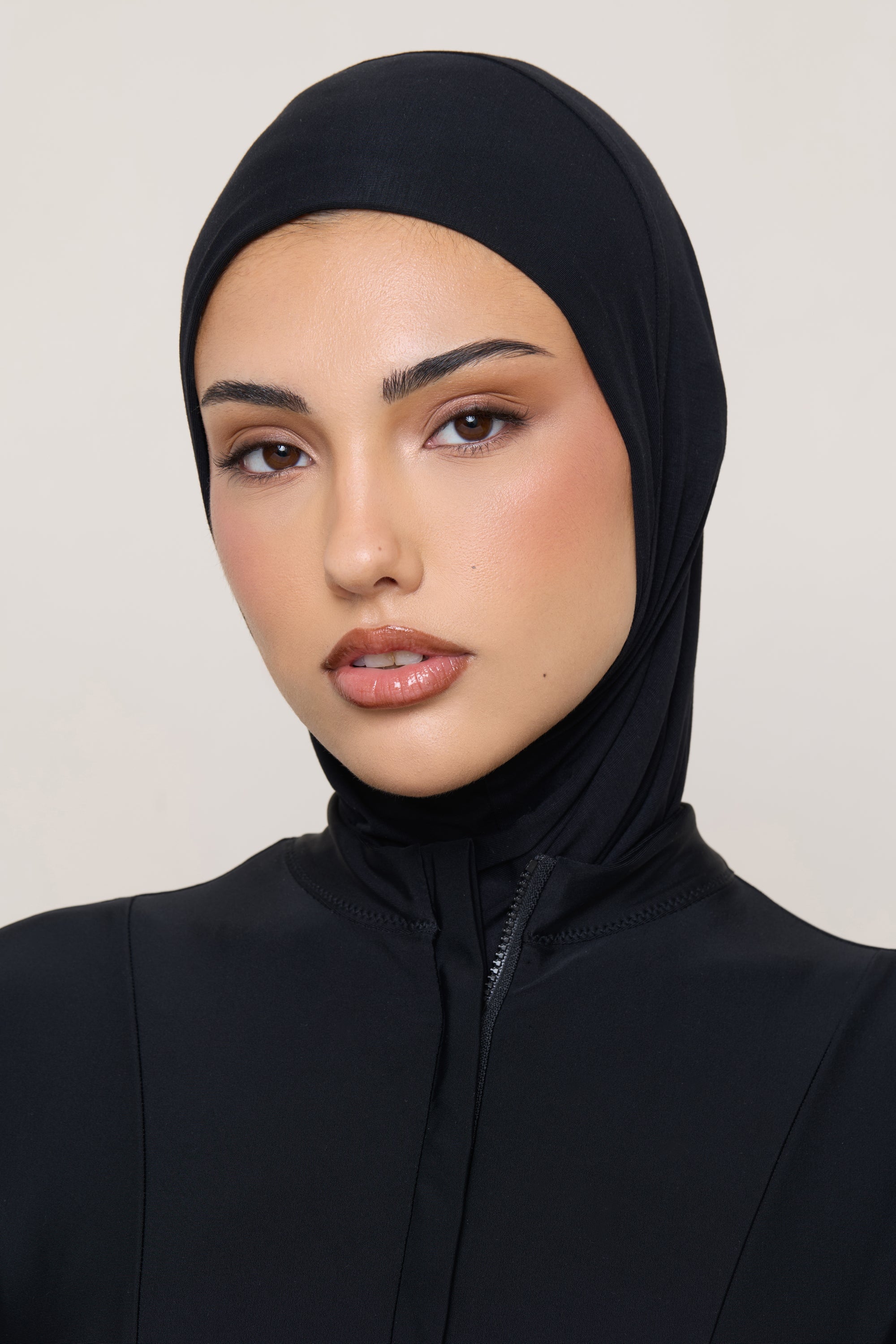 Amira Hijab Instantané en Jersey de Bambou - Noir Hijabs Modeen