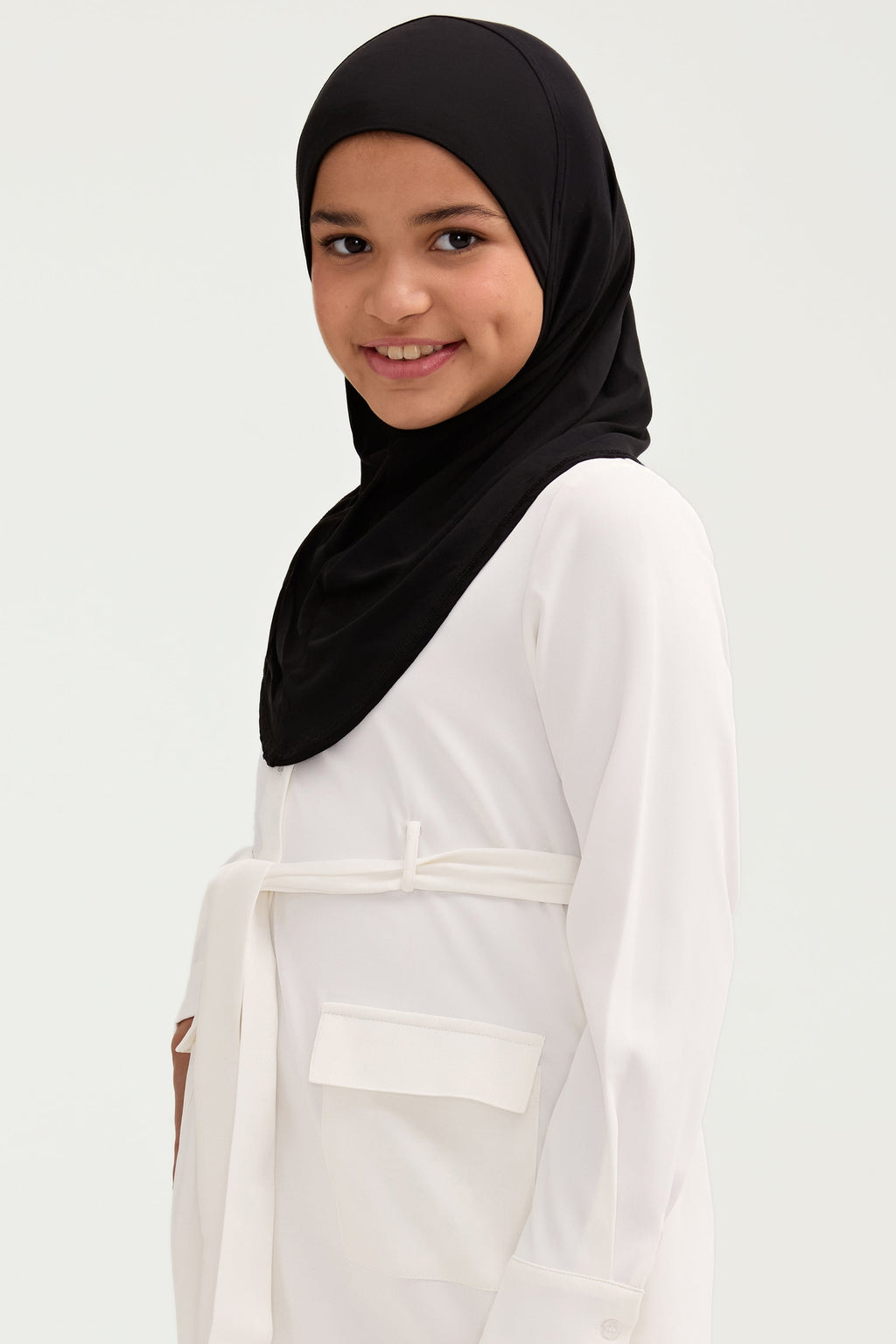 Amira Hijab Instantané en Jersey de Bambou - Noir (Fille) Hijabs Modeen