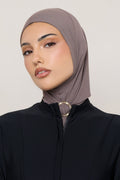 Amira Hijab Instantané en Jersey de Bambou - Taupe Profond Hijabs Modeen