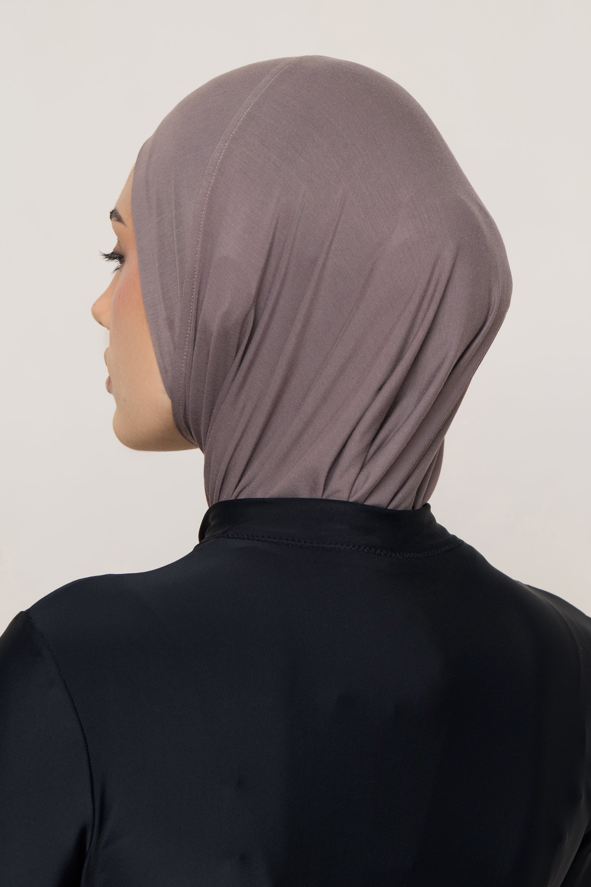 Amira Hijab Instantané en Jersey de Bambou - Taupe Profond Hijabs Modeen
