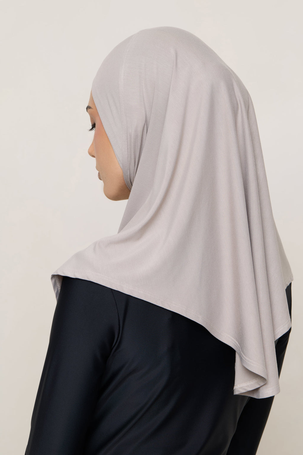 Amira Hijab Instantané en Jersey de Bambou - Vison Hijabs Modeen