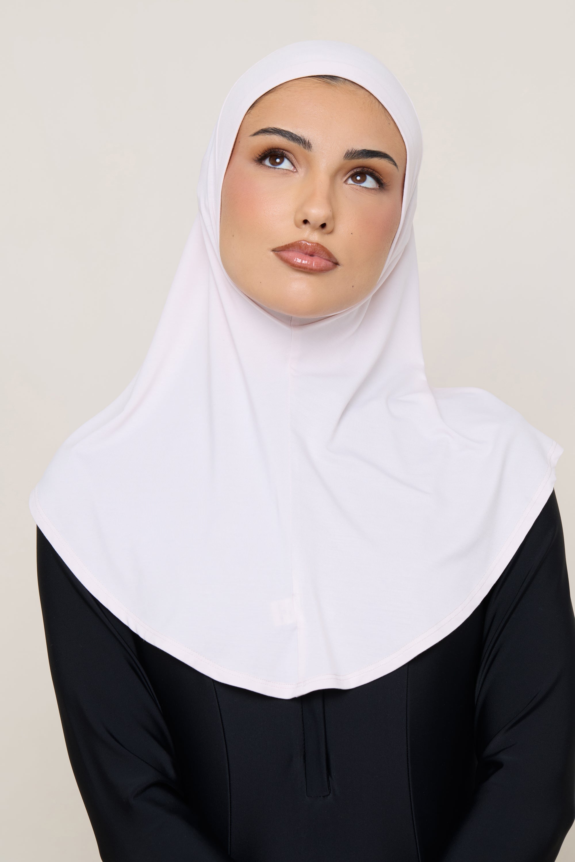 Amira Hijab Instantané en Jersey de Bambou - Rose Pétale Hijabs Modeen