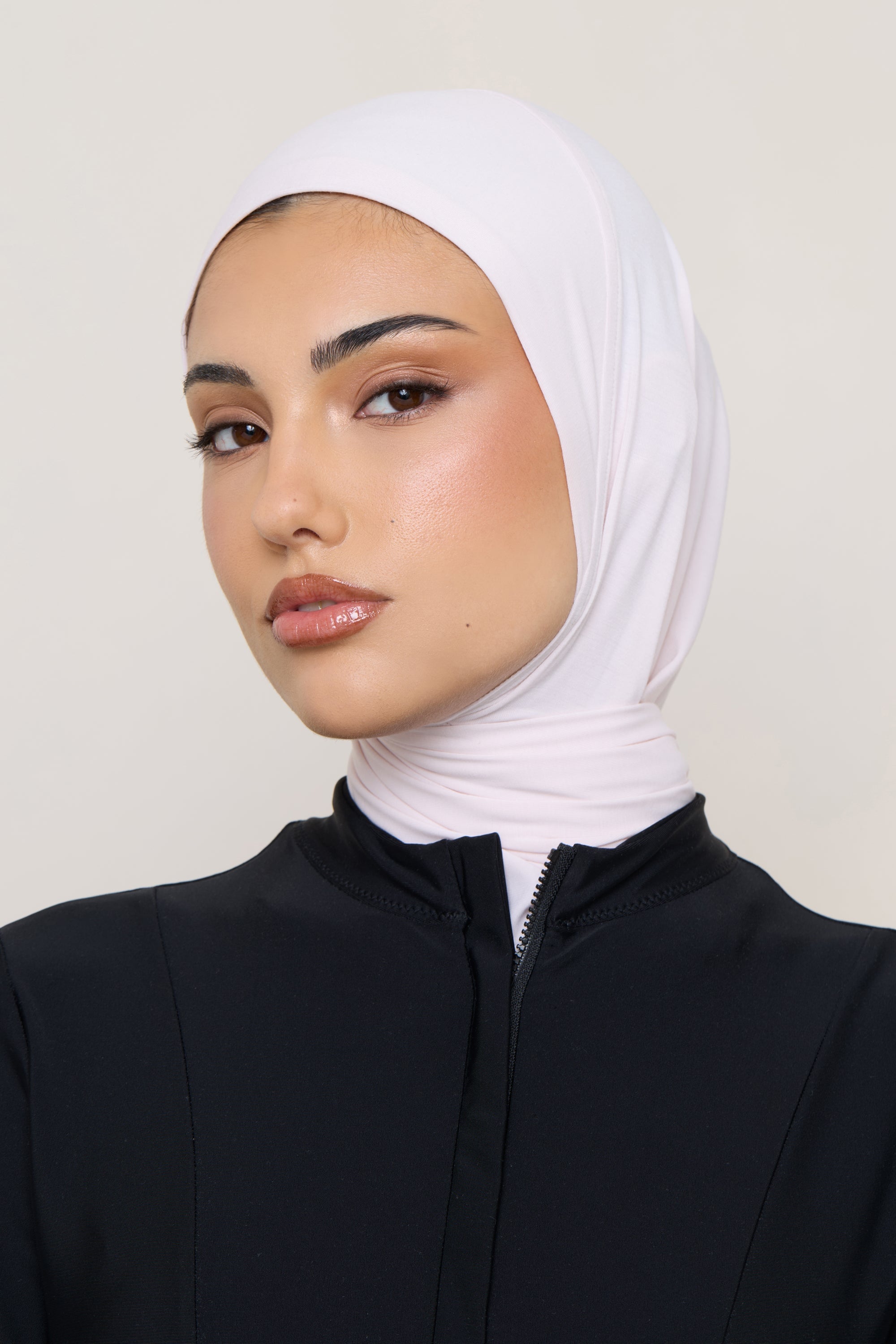 Amira Hijab Instantané en Jersey de Bambou - Rose Pétale Hijabs Modeen