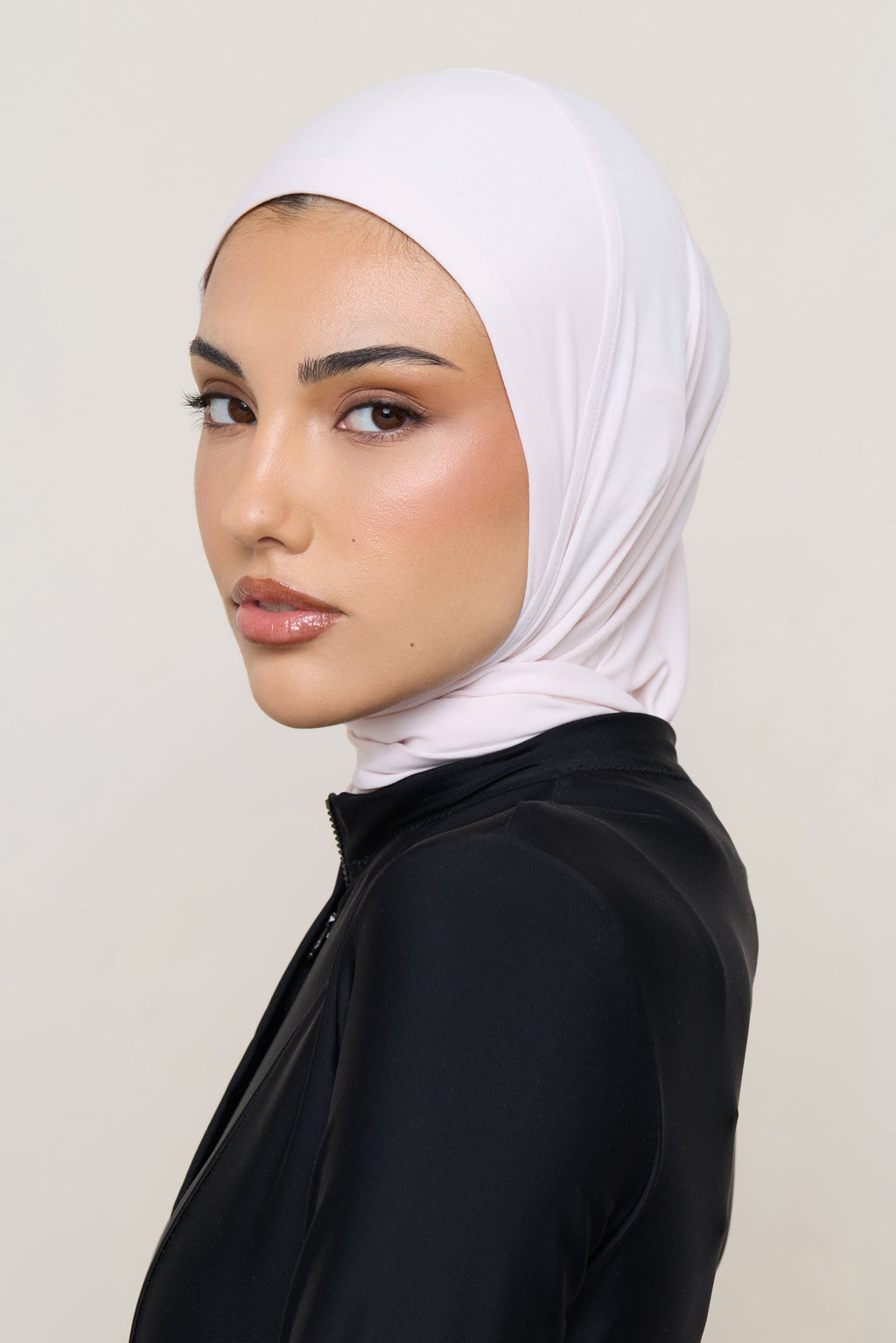 Amira Hijab Instantané en Jersey de Bambou - Rose Pétale Hijabs Modeen