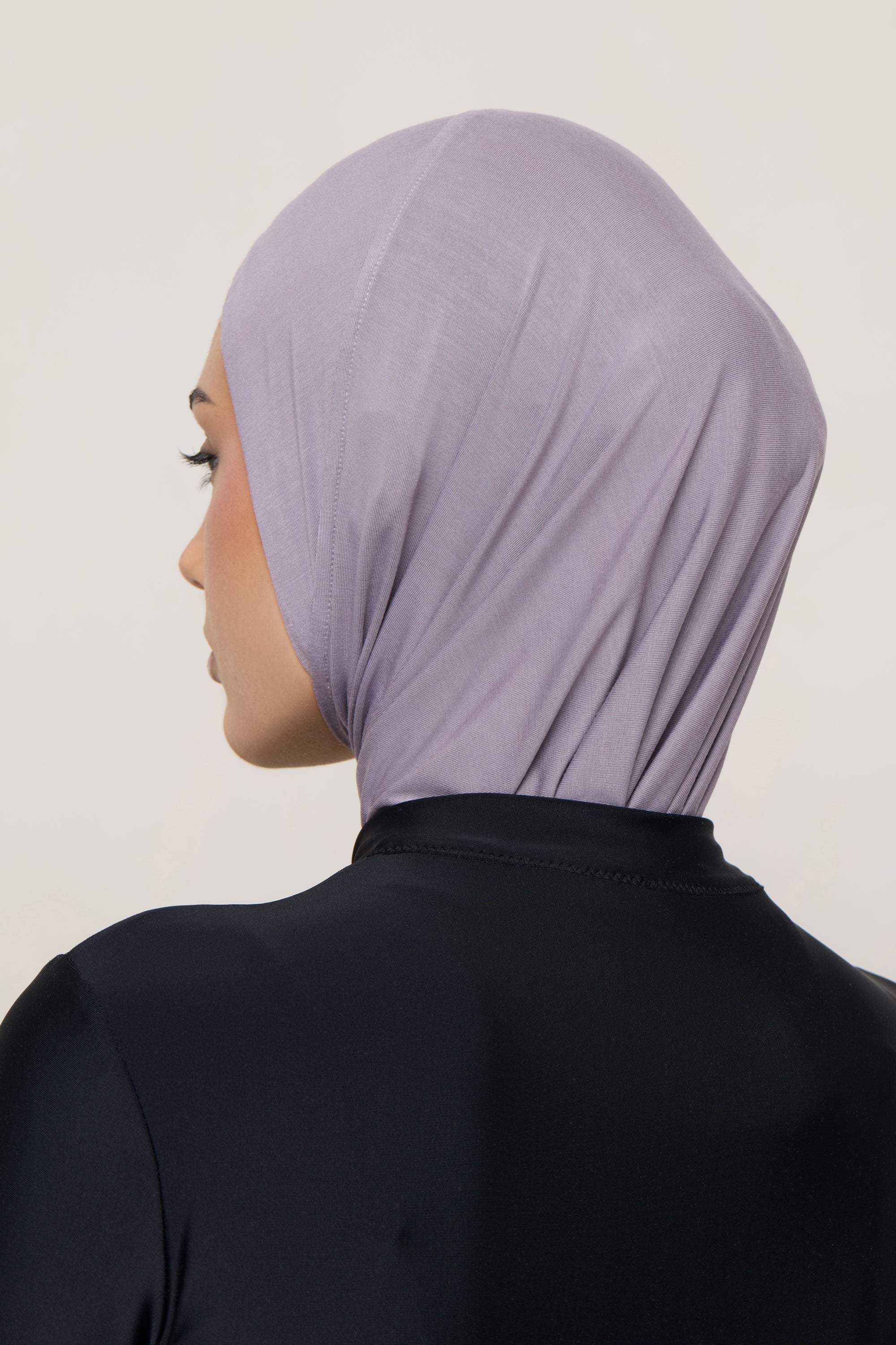 Amira Hijab Instantané en Jersey de Bambou - Mauve Colombe Hijabs Modeen