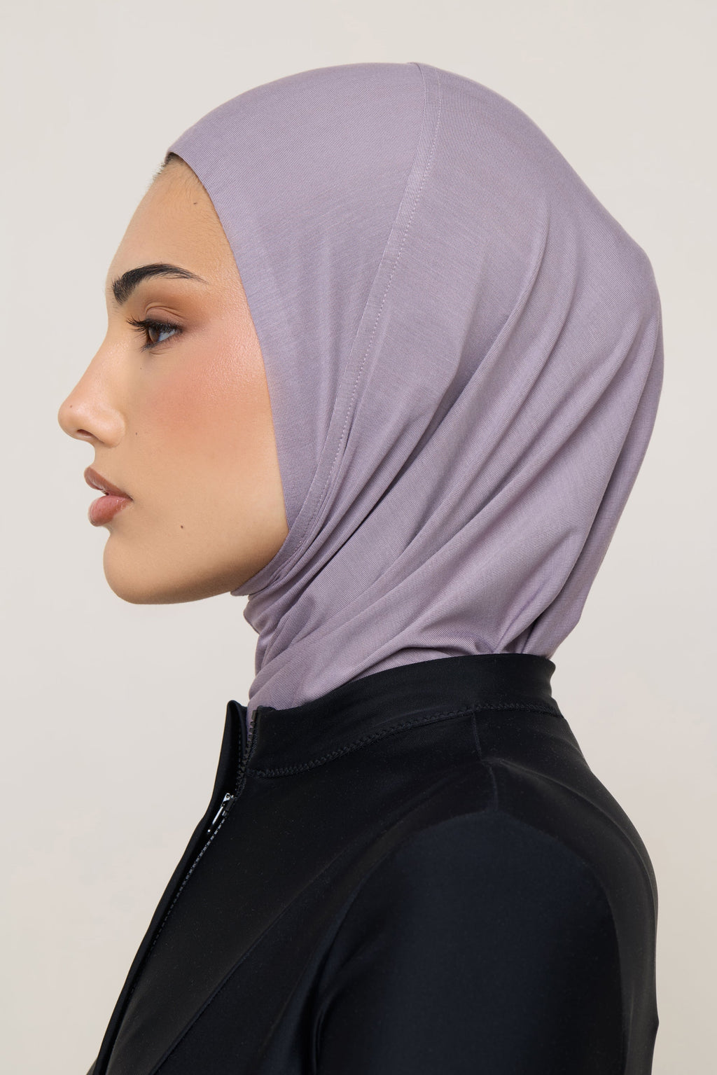 Amira Hijab Instantané en Jersey de Bambou - Mauve Colombe Hijabs Modeen