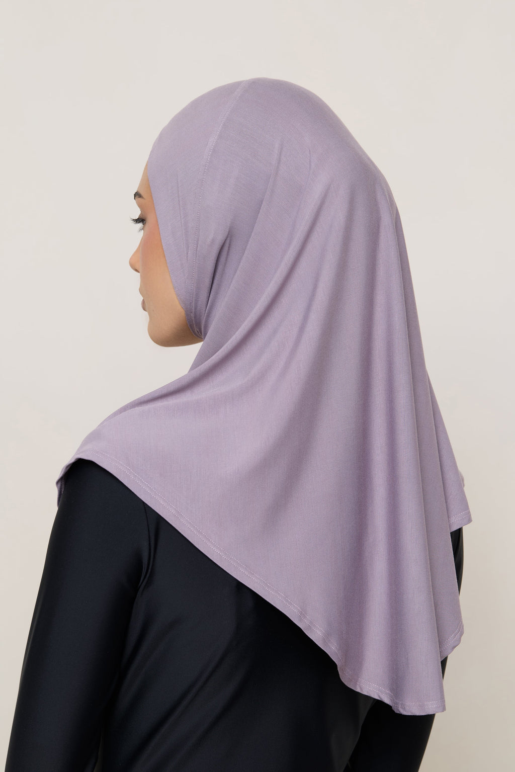 Amira Hijab Instantané en Jersey de Bambou - Mauve Colombe Hijabs Modeen