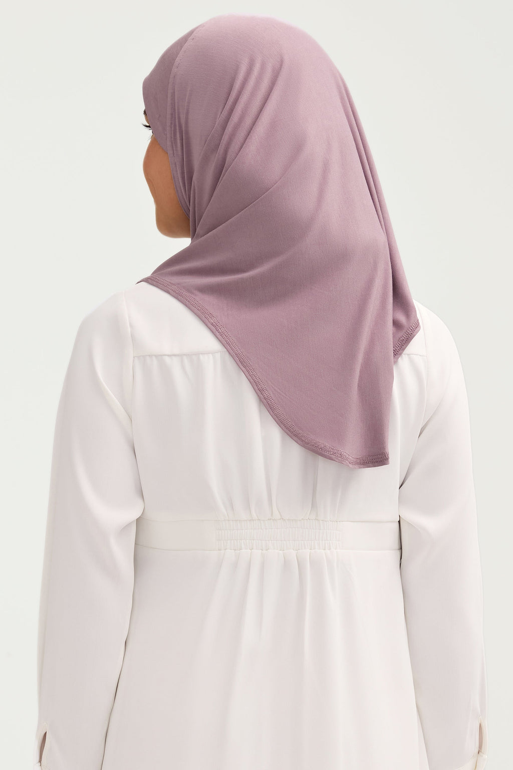 Amira Hijab Instantané en Jersey de Bambou - Mauve Colombe (Fille) Hijabs Modeen
