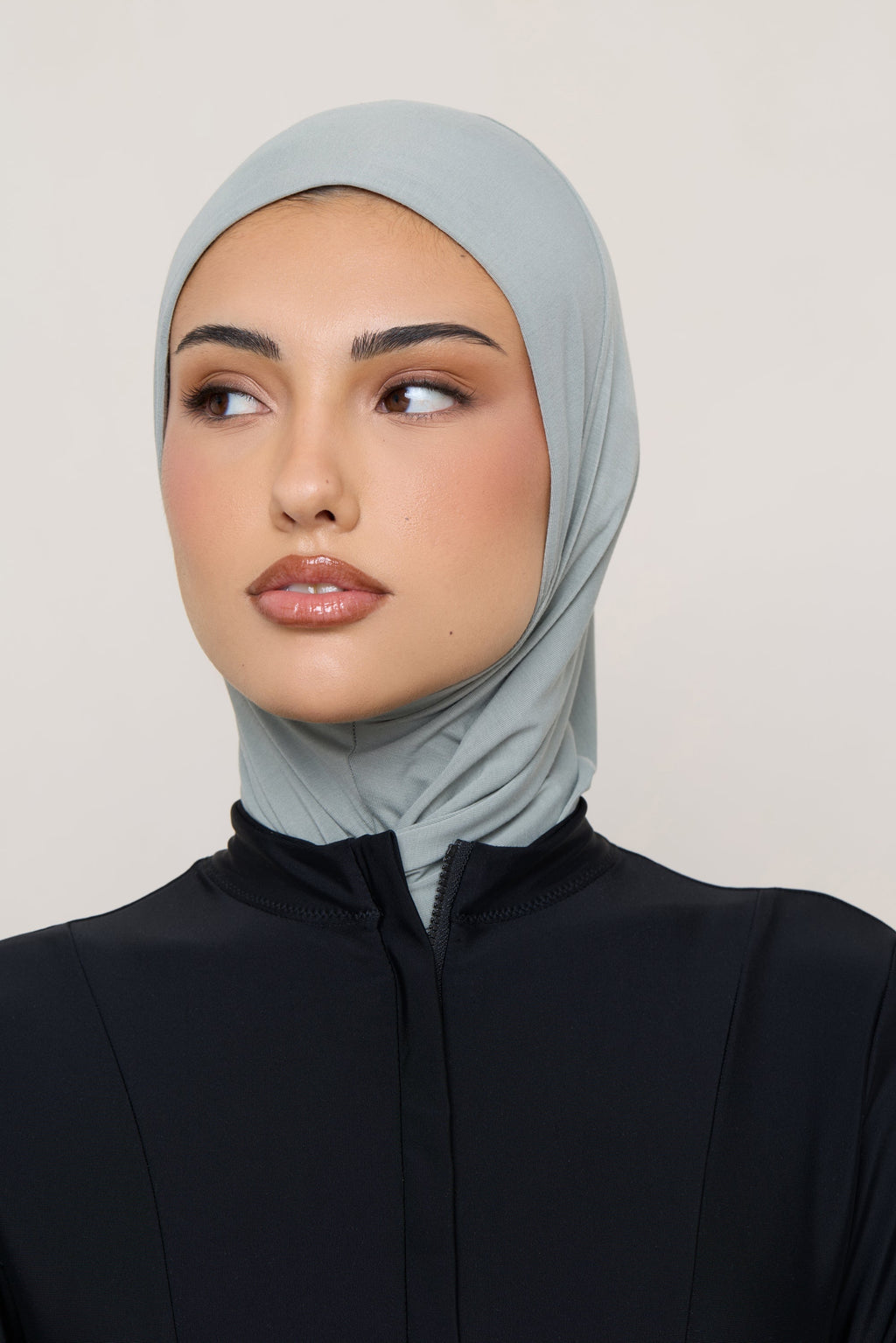 Amira Hijab Instantané en Jersey de Bambou - Sauge Hijabs Modeen