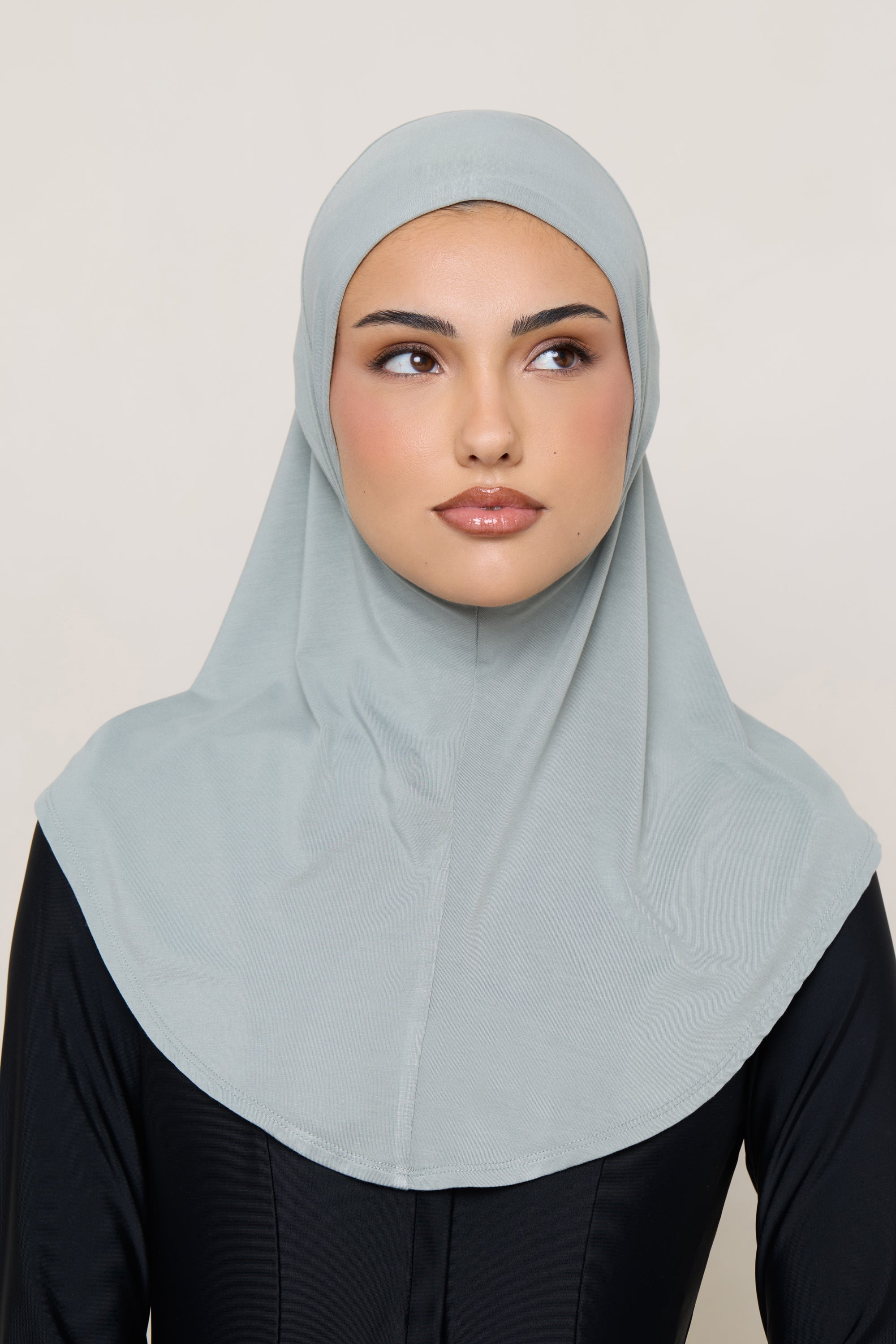 Amira Hijab Instantané en Jersey de Bambou - Sauge Hijabs Modeen